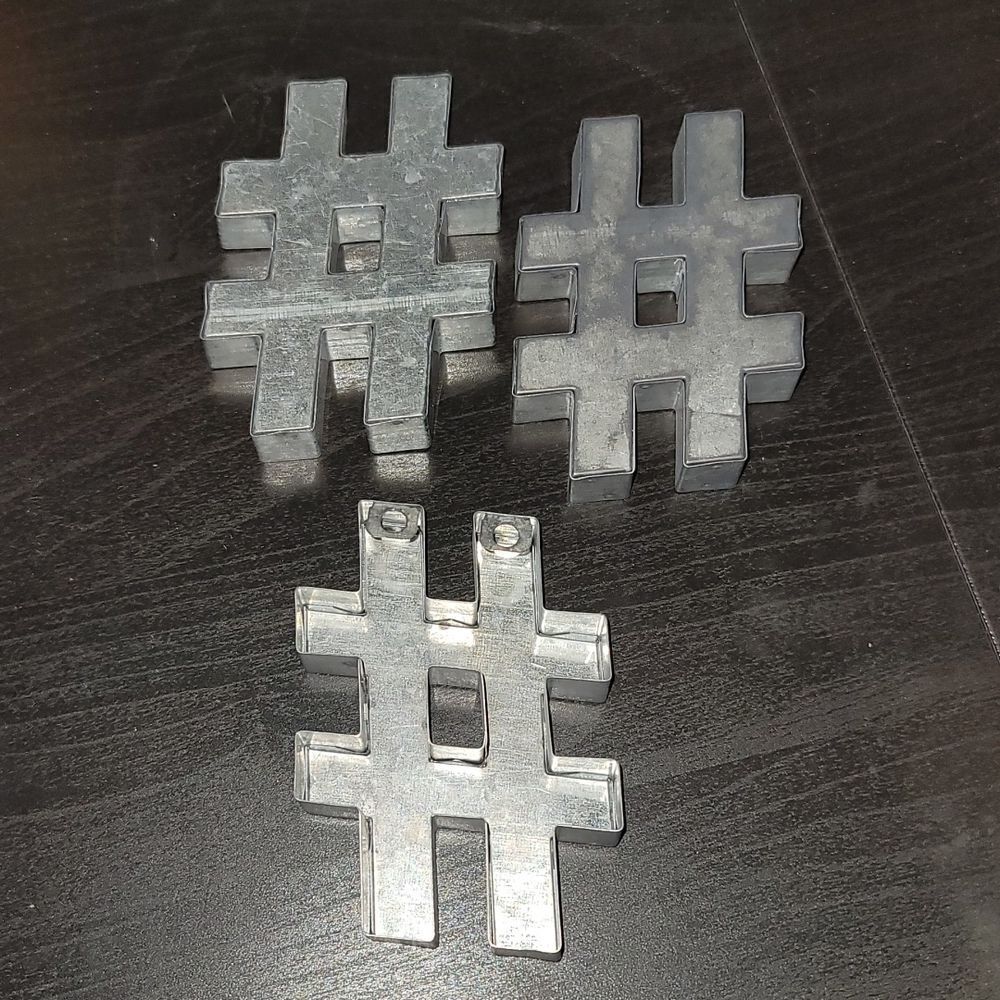Galvanized Steel Hashtag Pound Symbol Wall Hanging Decor